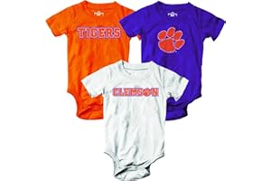 Wes and Willy Baby College Team 3 Pack of Cotton Rompers