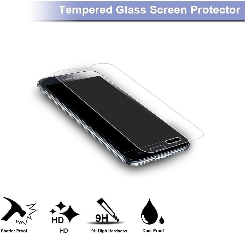 Galaxy S5 Screen Protector,TANTEK [Bubble-Free][HD-Clear][Anti-Scratch][Anti-Glare][Anti-Fingerprint] Premium Tempered Glass Screen Protector for Samsung Galaxy S5,-[3Pack]