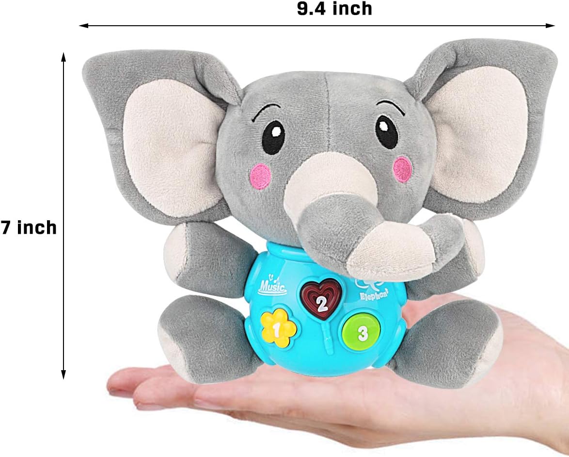 Aitbay Plush Elephant Music Baby Toys 0 3 6 9 12 Months, Cute Stuffed Aminal Light Up Baby Toys Newborn Baby Musical Toys for Infant Babies Boys & Girls Toddlers 0 to 36 Months: Toys & Games