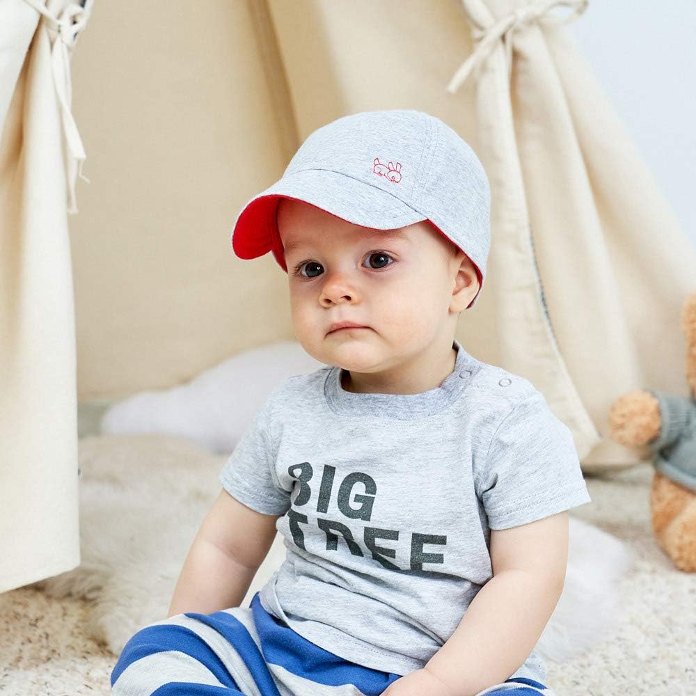 Keepersheep Baby Reversible Baseball Cap Infant Sun Hat, Shell Embroidery Cotton: Clothing