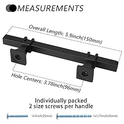 Lepatape 3-3/4inch Matte Black Cabinet Pulls