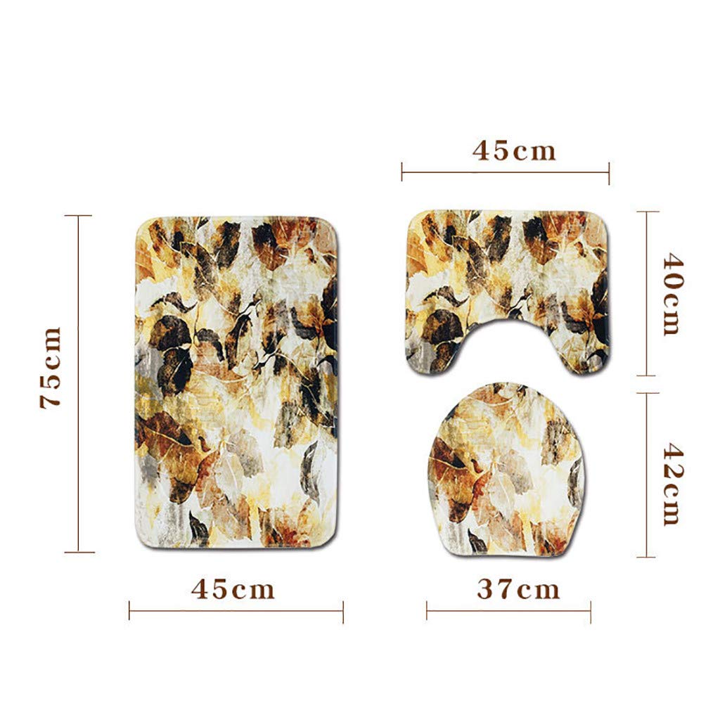 Badvorleger Pedestal Teppich Wc Abdeckung Badematten Set Vneirw 3 Teiliges Set Graue Serie Europaischer Und Amerikanischer Stil Blatter Drucken Badezimmer Vorleger Set A Sidra Hospital