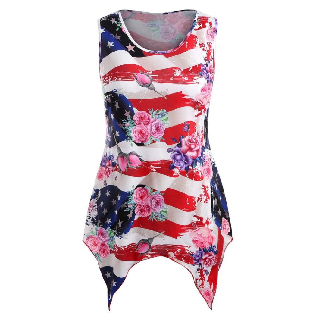 Jushye Vest Jushyeホットセール大きいサイズベスト レディースカジュアルアメリカ国旗プリントノースリーブタンクトップ レッド 4xl 4xl レッド B07d7353yv ベースケース 初売り Www Positionumber Com