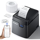 CLABEL Desk Bluetooth Barcode Label Printer: 221D Label Maker with Direct Thermal Printing, 2 Inch Print Width for Barcodes Address Office Warehouse with 1 Roll Label