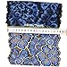 5 Yards Metallic Floral Lace Ribbon Stretch Tulle Lace Trim Elastic Nigerian African Fabric Width 7 Inch for DIY Craft Jewelry Making Clothes Accessories Gift Wrapping Wedding Party Decor (RoyalBlue)