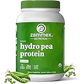 Zammex Organic Pea Protein Powder, 26g Protein, BCAA, Plant Based 100% Vegan Pea Protein, Gluten Free, Easy to Digest (2.62lbs, Natural)