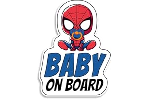 Baby on Board Car Sticker, Baby Super Hero, Waterproof and UV-Resistant Baby on Board Sticker, Durable Baby Sign for Safety A