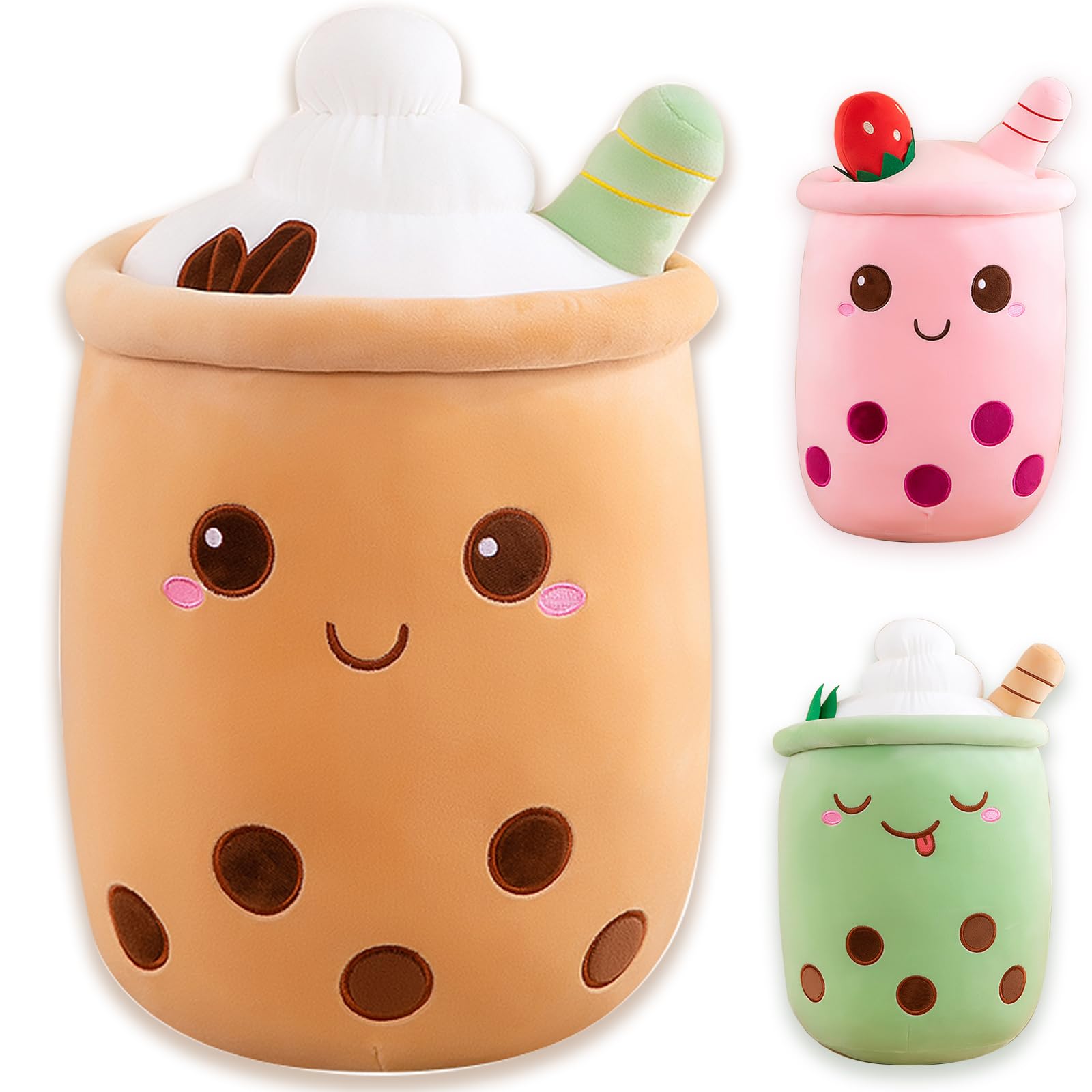 Bobomon Bubble Tea Plush Boba Stuffed Animal Soft Toys Cute Boba Pillow Plushies Gifts for Kids Adults (Coffee, 50cm)