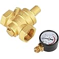 DN25 Adjustable Brass Water Pressure Reducing Regulator Valves With Gauge