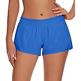 AugIris Athletic Running Shorts for Women with Zipper Pocket,Soft Lightweight Gym Workout Shorts with Mesh Liner Quick Dry
