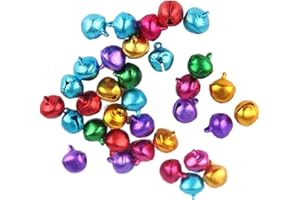 WELANGBN 100pcs Jingle Bells 1/4-Inch Jingle Bell/Small Bell/Mini Bell DIY Bracelet Anklets Necklace Knitting/Jewelry Making, Craft Bells Bulk DIY for Christmas Home and Pet Decorations (7 Color Random)