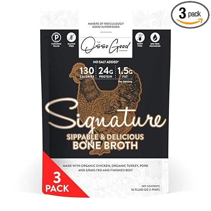Amazon Com Osso Good Signature Bone Broth 3 16 Ounce Pouches High In Protein Collagen Ships Frozen Grocery Gourmet Food
