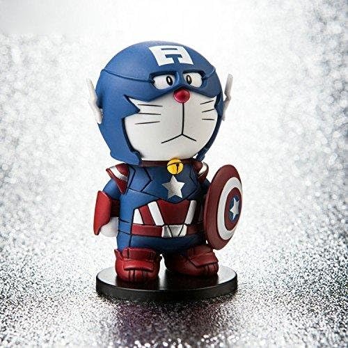 Hot Sale 10cm Anime Robot Doraemon Cos Captain America Doll Cute Action Figure Model Toys PVC Figures Collection Figures toys