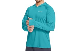 baleaf Men's Sun Protection Hoodie Shirt UPF 50+ Long Sleeve UV SPF T-Shirts Rash Guard Fishing Swimming Lightweight