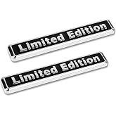 2pcs Metal Chrome Limited Edition 3D Sport Emblem Car Rear Trunk Badge Sticker (Silver Black)