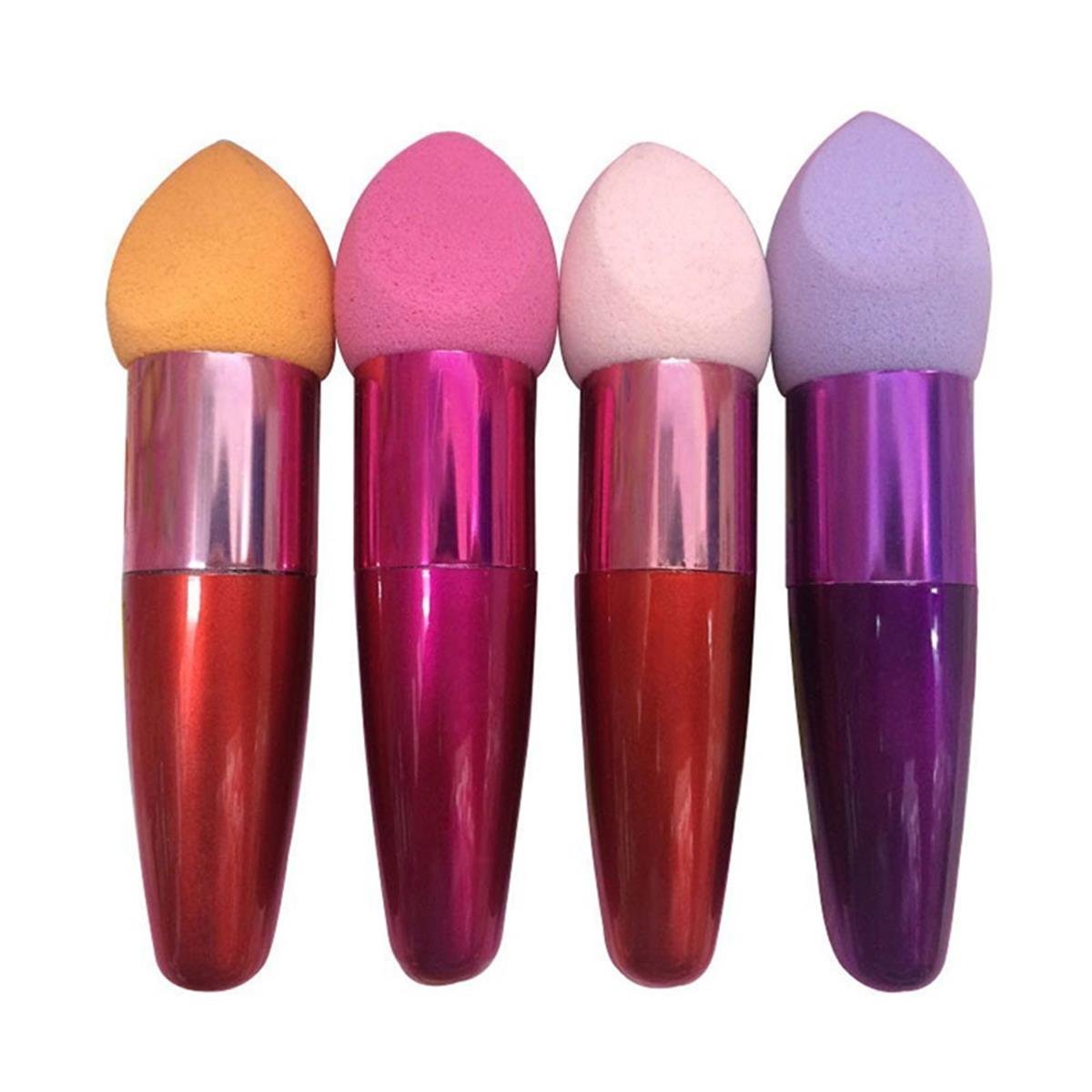 LONGQI 2Pcs/Set Powder Puff Pen Liquid Cream Foundation Concealer Bevelled Shape Sponge Brush