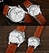 Fq-102 Genuine Leather Strap Romantic Pair His and Hers Wrist Watches Men Women Brown Set of 2