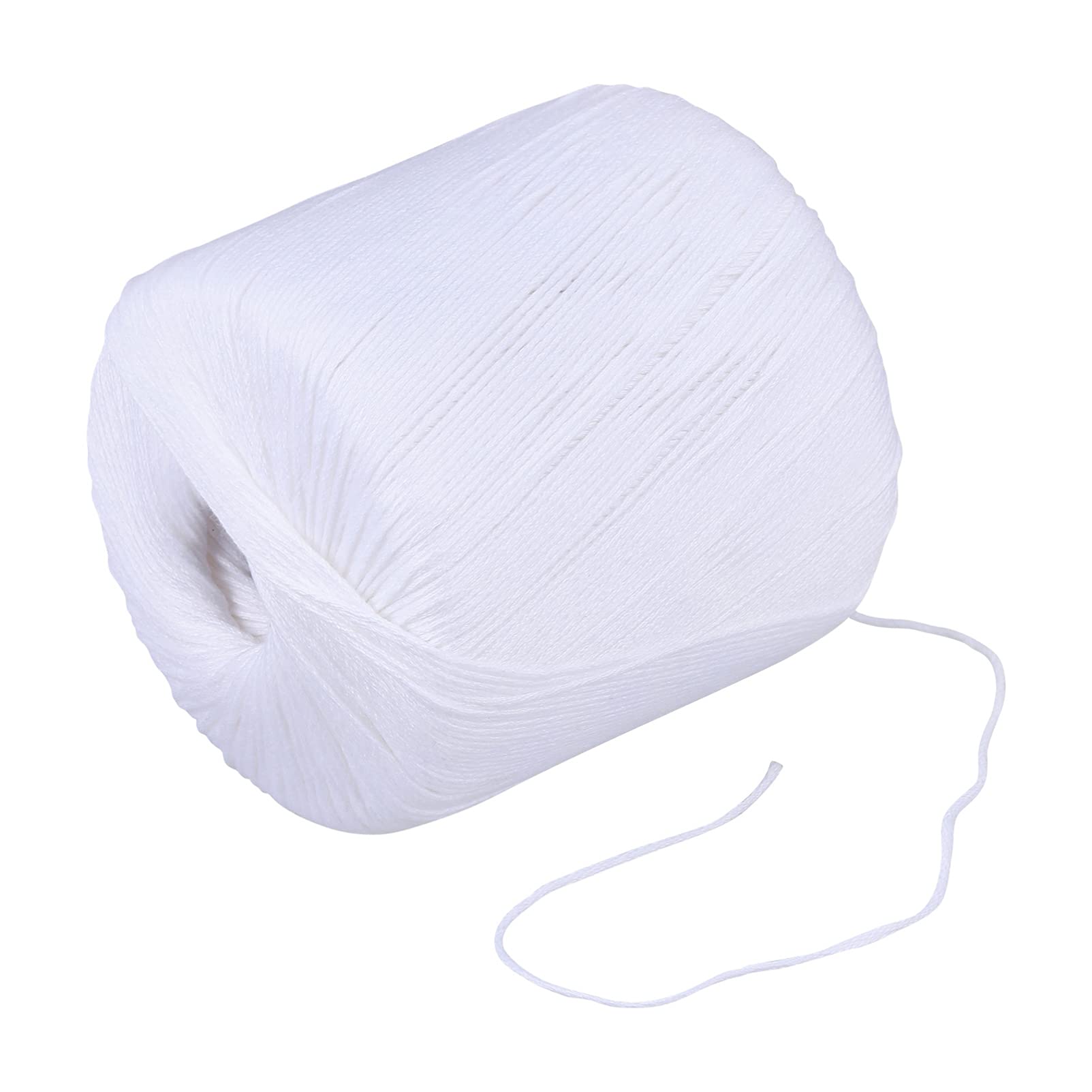 EXCEART Cotton Knitting Thread White Crochet String Cords Quilting Embroidery Threads DIY Crochet Cotton Yarn Roll for Clothes Macrame Art Projects