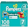 Pampers Diapers - Baby Dry - Size 7, 108 Count, Absorbent Disposable Infant Diaper (Packaging May Vary)