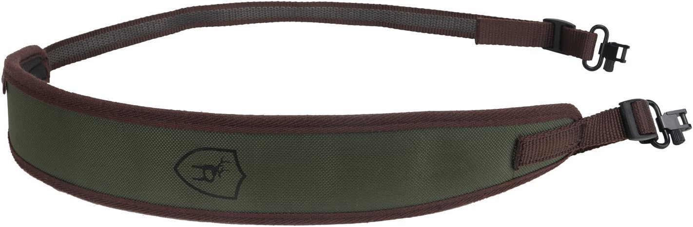 TOURBON Non-slip Rifle Gun Sling Hunting 1680D Neoprene Padded Adjustable Gun Straps - Green … (With Swivels)