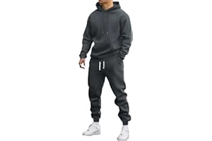 Hoodie and Sweatpants Set for Men Mens Fleece Hooded 2 Piece Tracksuit Warm Zip Up Hoodie and Sweatpants Athletic Outfit
