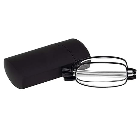 Lesebrille Faltbar Klappbar Schwarz für Herren/Damen +1.5 Metallrahmen Kompakte Leichte Brillen Anti-Müdigkeit Presbyopische 