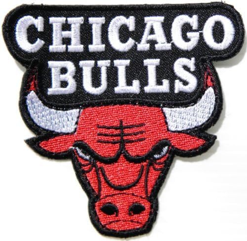 Red Chicago Bull NBA Basketball Logo Sign Patch Iron on Applique Embroidered