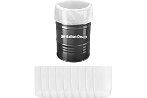 QWORK 10 Pack 30 Gallon Clear Plastic Drum Liners, Heavy Duty Leak Proof Clear Bucket Liner Bags for Marinating and Brining, 