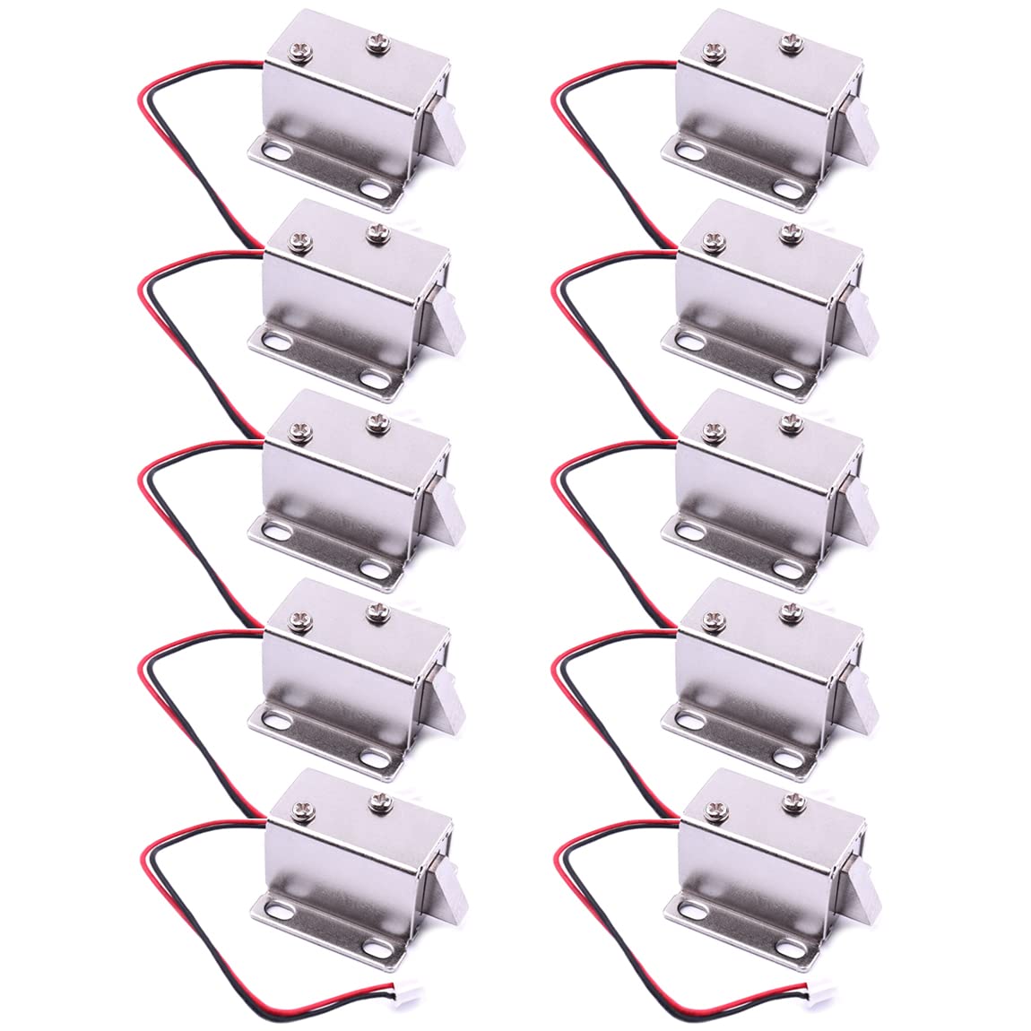 ATOPLEE Electromagnetic Solenoid Lock,10pcs Mini DC 12V 0.43A Door Drawer Tongue Down Slim Design Assembly Magnetic Lock for Cabinet Door Drawer,27X29X18mm