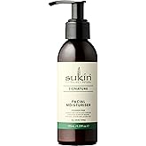 Sukin Facial Moisturizer Pump, Hydrating Face Cream with Wheat Germ and Vitamin E to Deeply Nourish, Soften and Improve Skin Texture, 4.23 Fl Oz