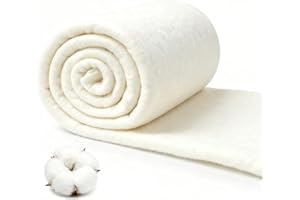 Natural Cotton Batting for Quilting, Upholstery & Sewing Crafts - 200gsm Mid-Weight, 48" X 5 Yd - Batting by The Roll, for Co