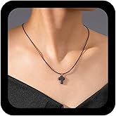 Ximdble Vintage Resin Cross Pendent Necklace Black Leather Choker Acrylic Suede Thin Cord Jewelry for Women