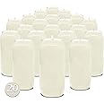 Hyoola 7 Day White Prayer Candles, 20 Pack - 6" Tall Pillar Candles for Religious, Memorial, Party Decor, Vigil and Emergency Use - Vegetable Oil Wax in Plastic Jar Container