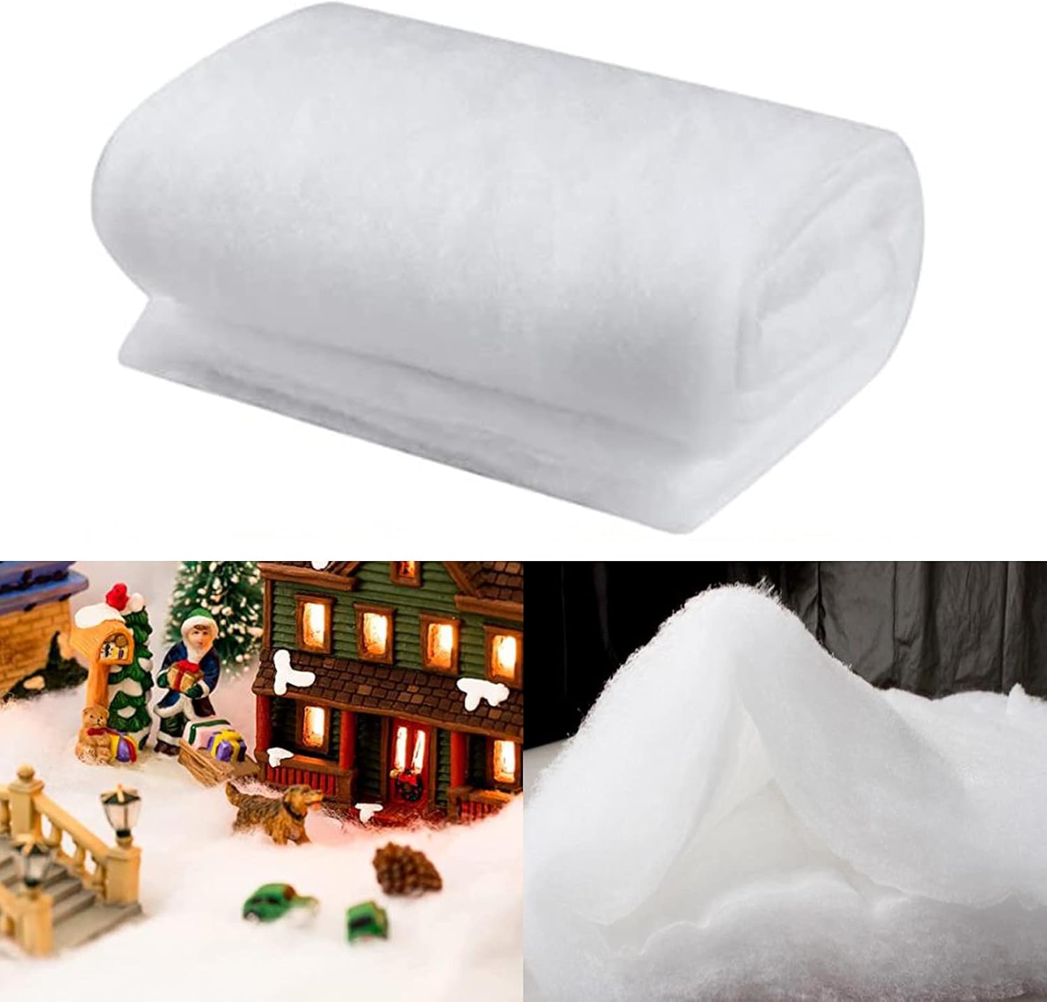 Artificial Snow - Christmas Snow Cover Blankets Artificial Snow Roll White Soft Fluffy 30 Inches x 7.8 Foot Christmas Holiday Artificial Snow for Christmas Tree Skirt Table Runner Village Display Scene Drapes Crafts