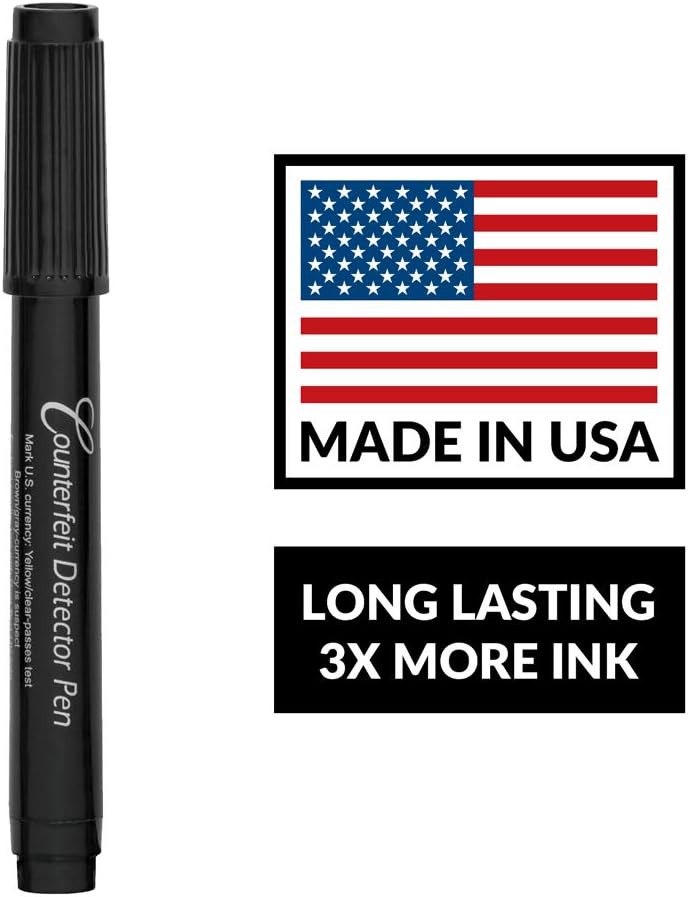 Dri Mark CFD15PK Counterfeit Bill Detector Pen Made in The USA, 3 Times More Ink, Pocket Size - Money Loss Prevention & Fraud Protection - for Use w/U.S. Currency (Pack of 15) : Office Products