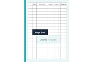 Large Print Checkbook Register: Checking Account / Personal Check Book Transaction Ledger | Big Format / Size