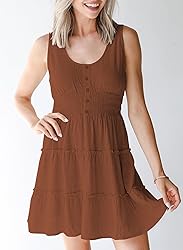 Dokotoo Women's Dresses Sleeveless Ruffle