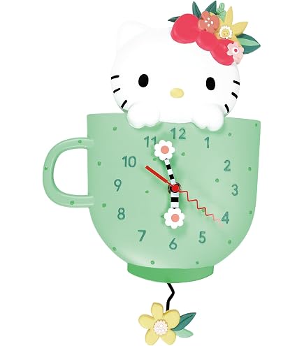 HELLO KITTY GLOBAL TIME ワールドクロック　時計 Amazon.com: Accutime Hello Kitty Face Pink Colorway Wall Clock