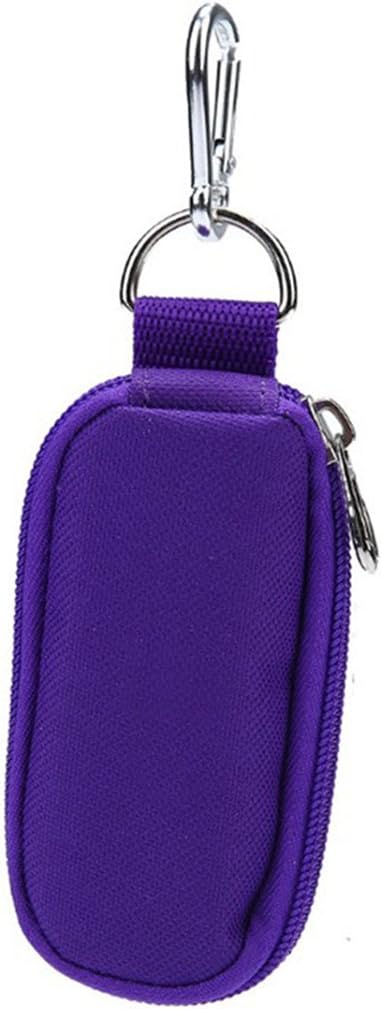 Edtoy 10 Slots 3ML Bottle Essential Oil Carrying Case Portable Handle Bag for Travel (Purple)