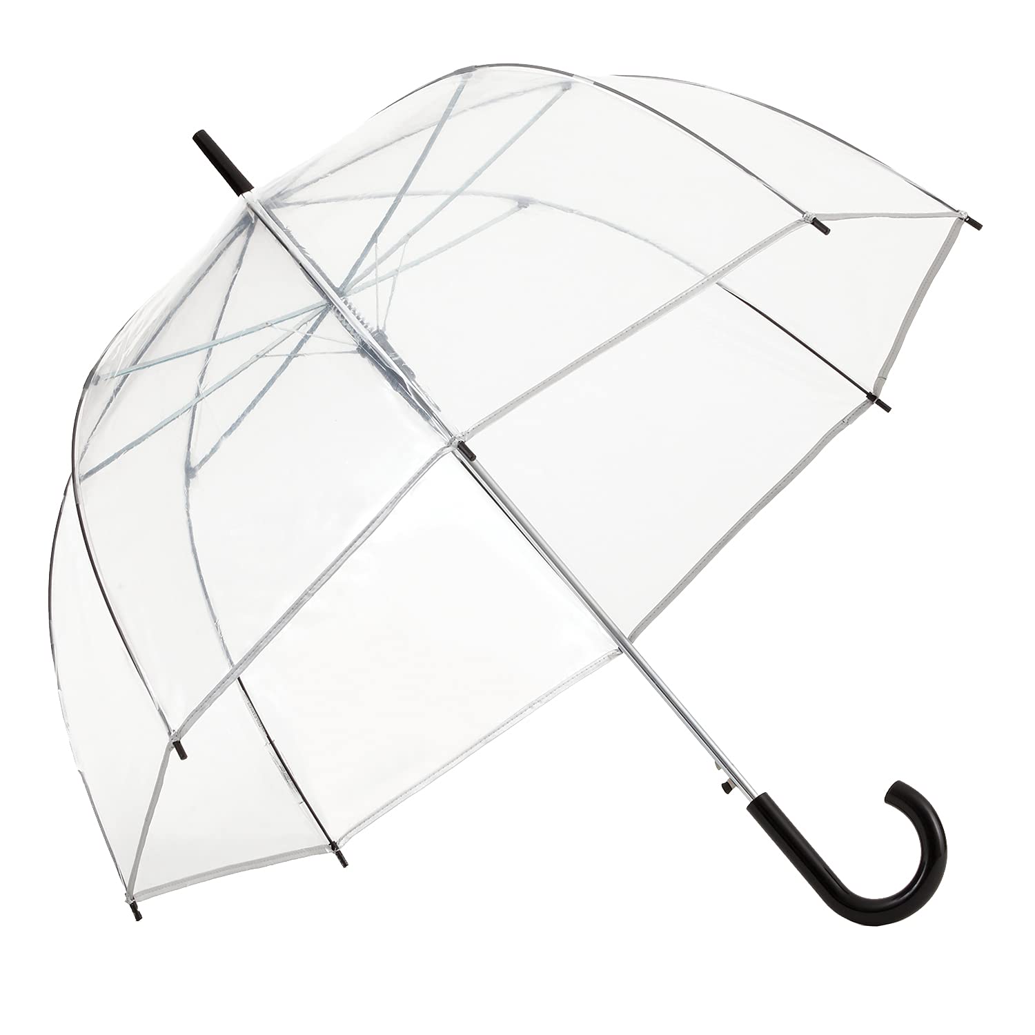 Photo 1 of ShedRain Bubble Umbrella – See Through, Rain & Windproof Umbrella - Perfect for Weddings, Prom, Outdoor Events - Automatic Open, Flower Print (Silver Trim) (Adult)