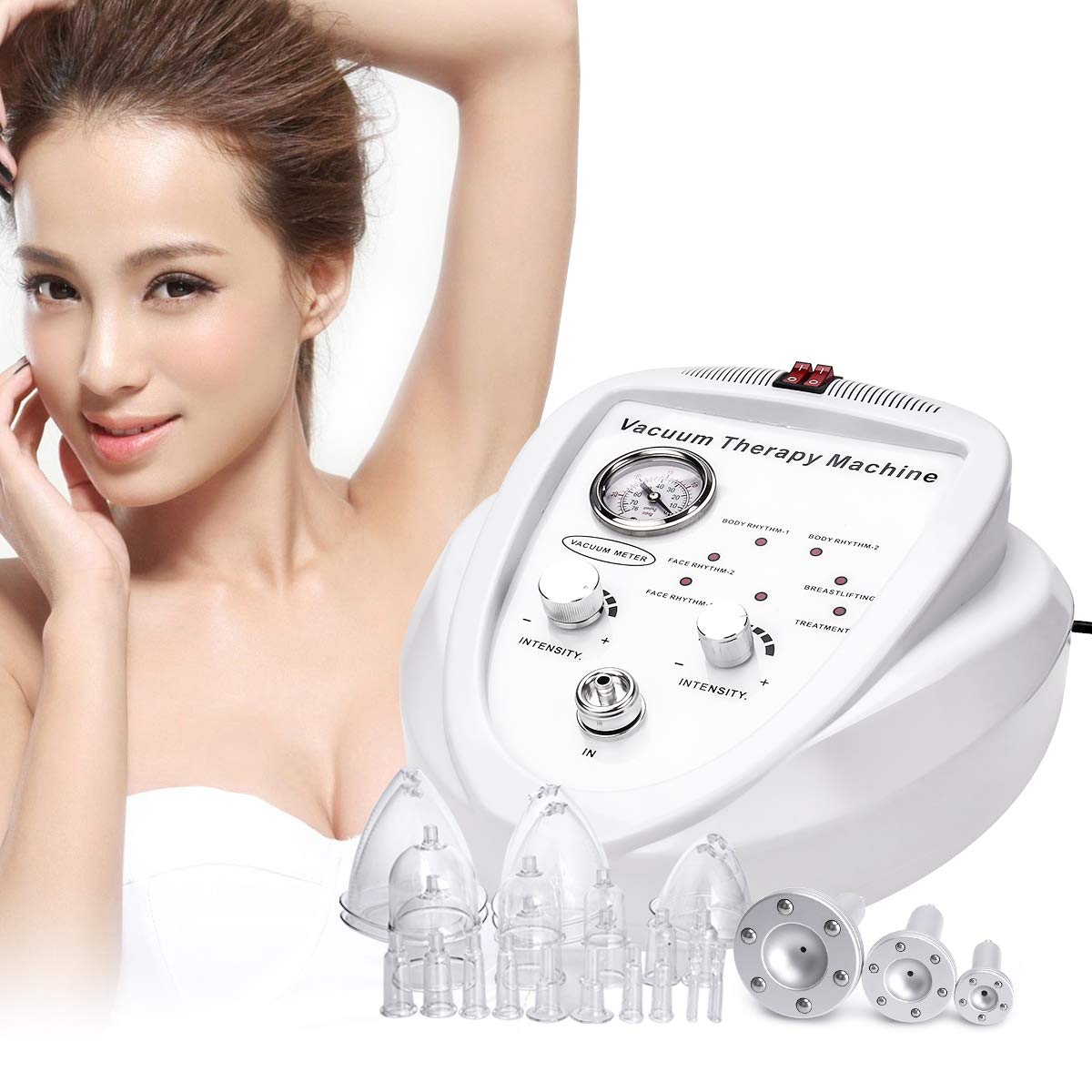 Titoe Vacuum Therapy Massage Body Shaping Lymph Drainage Spa Skin Rejuvenation Machine with 24 Cups and 3 Pumps