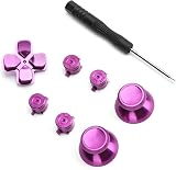 Zunate 7PCS Aluminum Alloy Button Set for PS4 Controller Thumbstick Analog Grip