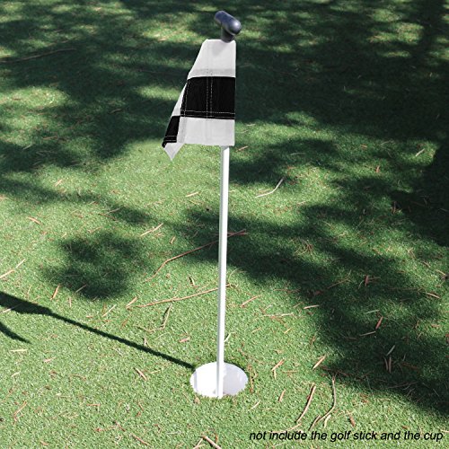KONDAY Golf Flag，Practice Green Golf Flags, Solid Nylon and Checkered Traning Golf Putting Green Flags, Indoor Outdoor Backyard Garden Portable Golf Target flags - Thumbnail 6