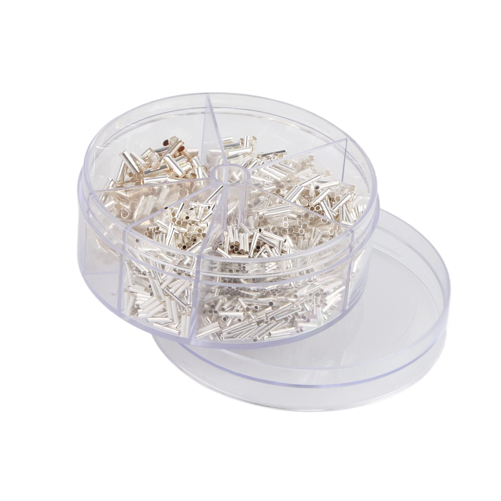 Hyuduo 1900pcs Non-Insulated Butt Connectors Copper-Tin Plated Round Wire Terminals for Automotive Wiring, Electrical Splicing & Industrial Applications Includes Storage Box