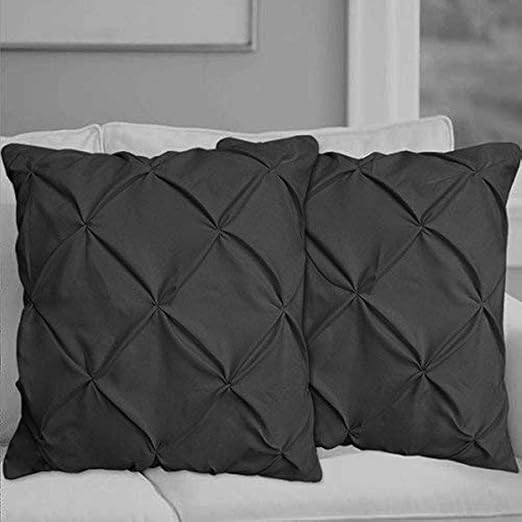 Amazon Com Pinch Plated Pintuck Dark Gray Pillow Shams Set Of 2