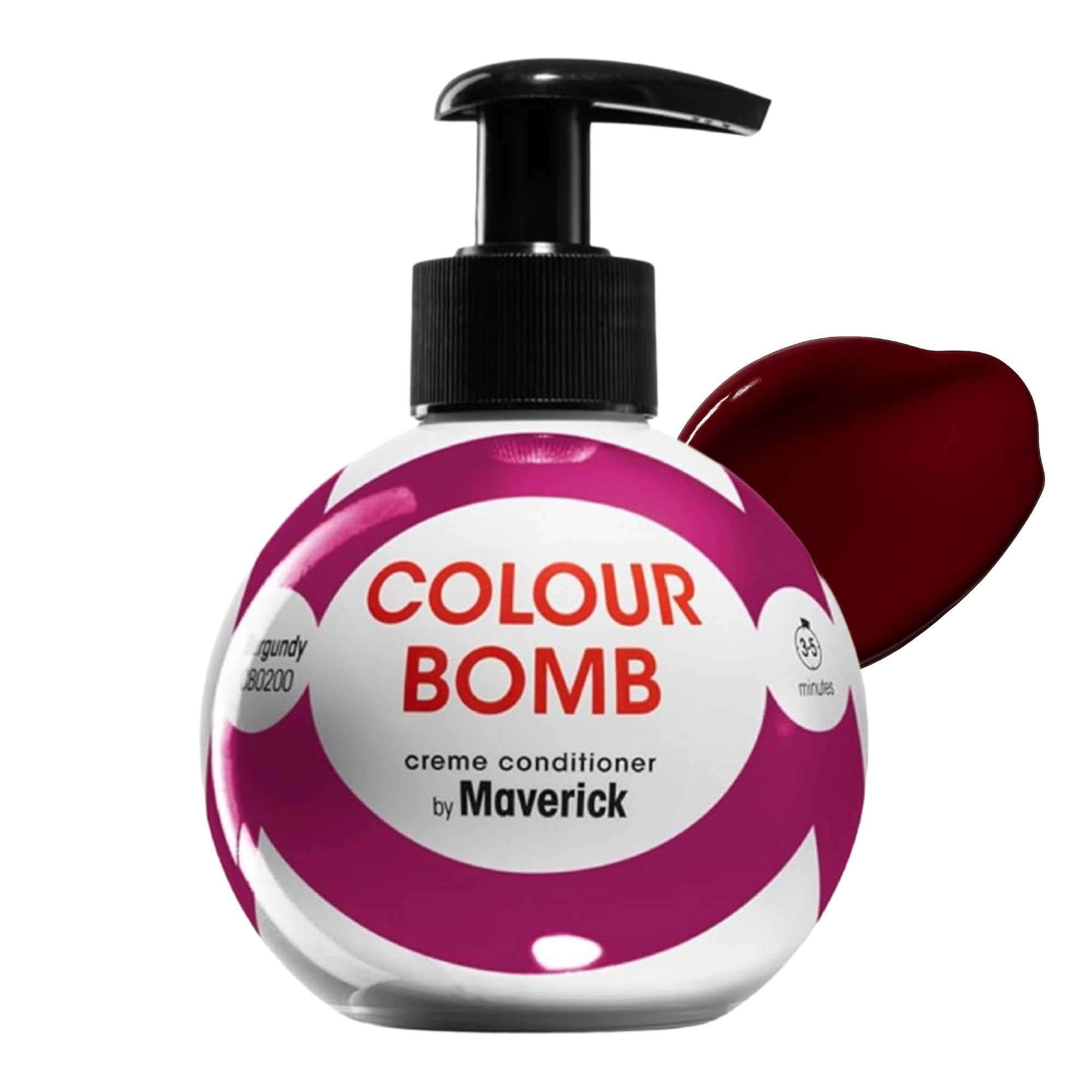 Colour Bomb by Maverick Burgundy Hair Colour Depositing Conditioner 250ml – Vibrant Gloss & Shine, Softening & Nourishing Colour Refresh Treatment, No Mix, Vegan, Ammonia & Peroxide Free