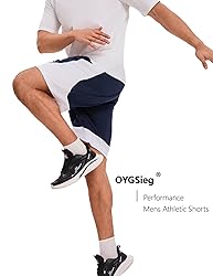 OYGSieg 6 Pack Mens Mesh Athletic Basketball Shorts