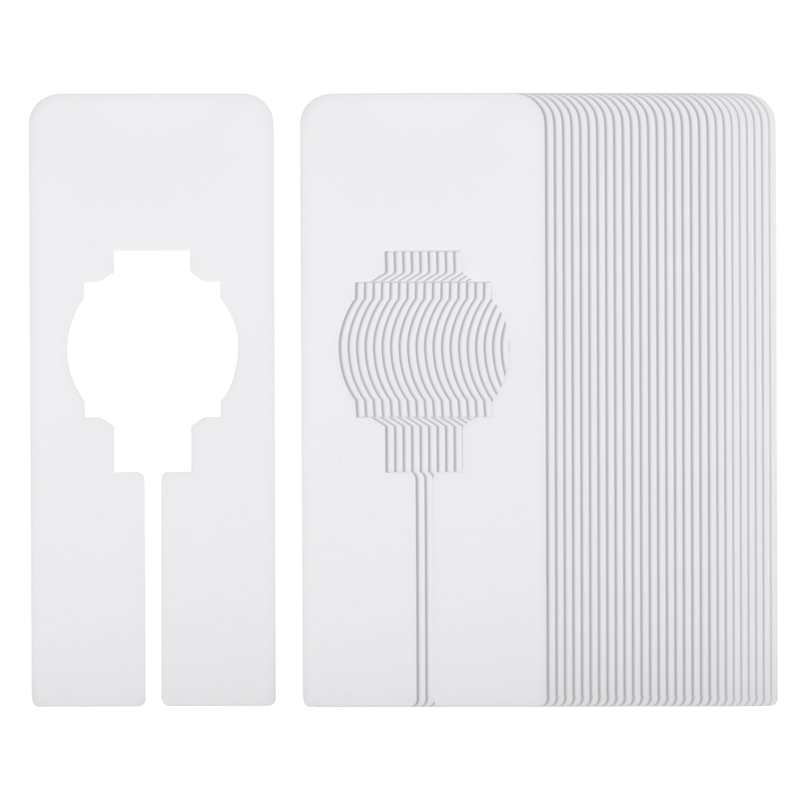 PATIKIL Clothes Dividers for Hanging Clothes, 30 Pack Rectangle Closet Clothing Rack Size Dividers Blank Labels Sorting Rectangular Separator for Closet, White