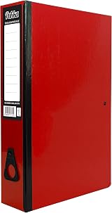 ED Pukka Foolscap A4 Glossy Box Files 70mm Spine Red with Clip & Lock