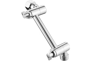 Senhozi 4 Inch Shower Head Extension Arm, Solid Brass Shower Arm for Shower Head Extension, Adjustable Shower Arm for Rainfall Shower Head and Handheld Shower Head, SE003CP